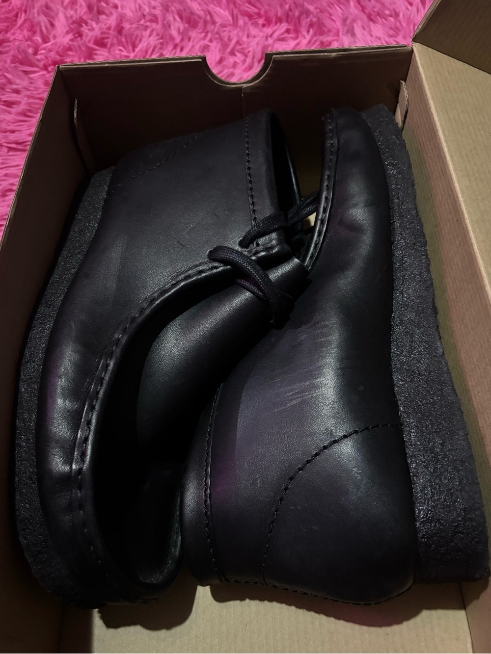 Clarks Wallabee EVO Chukka Boot - Black Leather/Size 9 1/2